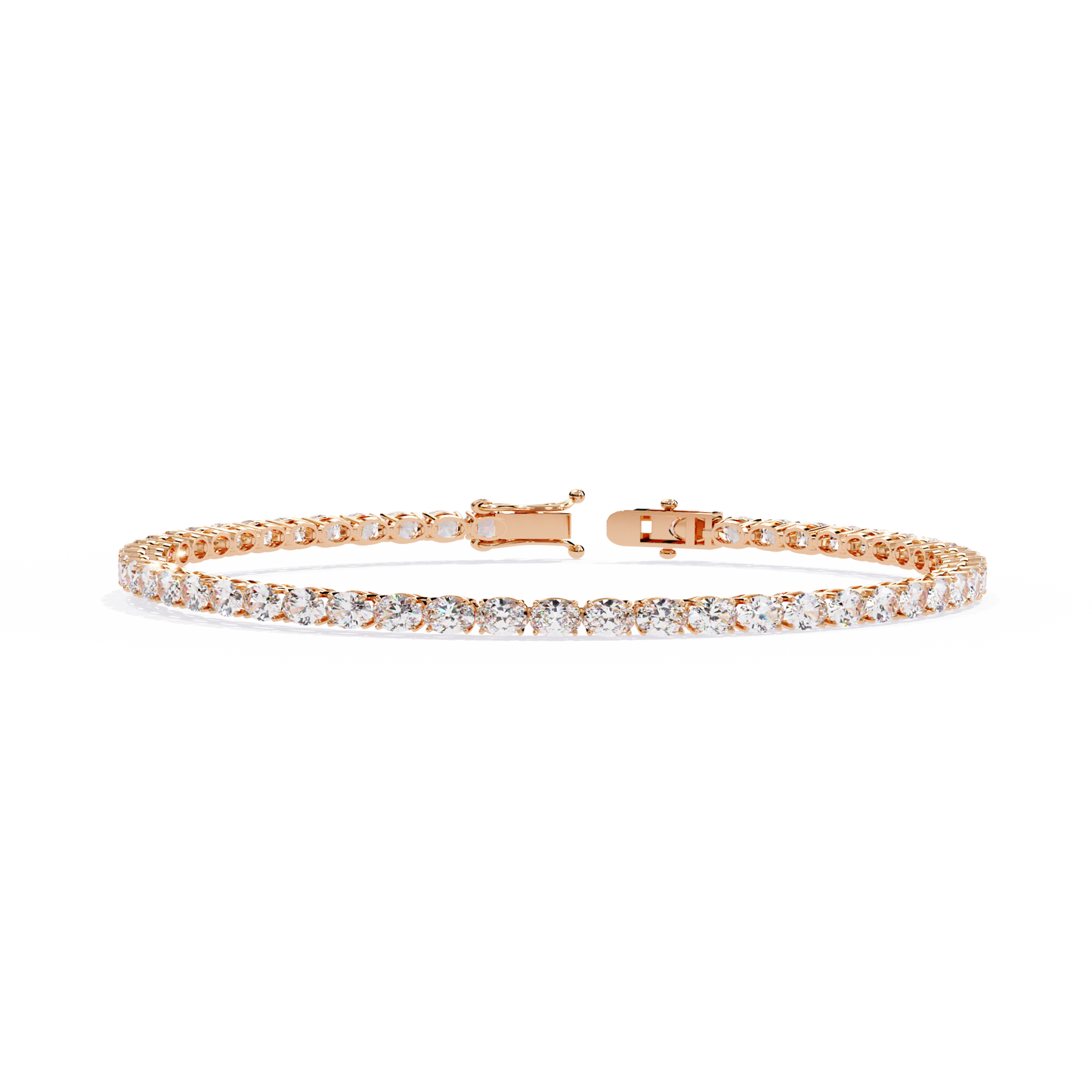 5 ct to 20 ct Slim Cushion Diamond Tennis Bracelet in 10k Gold