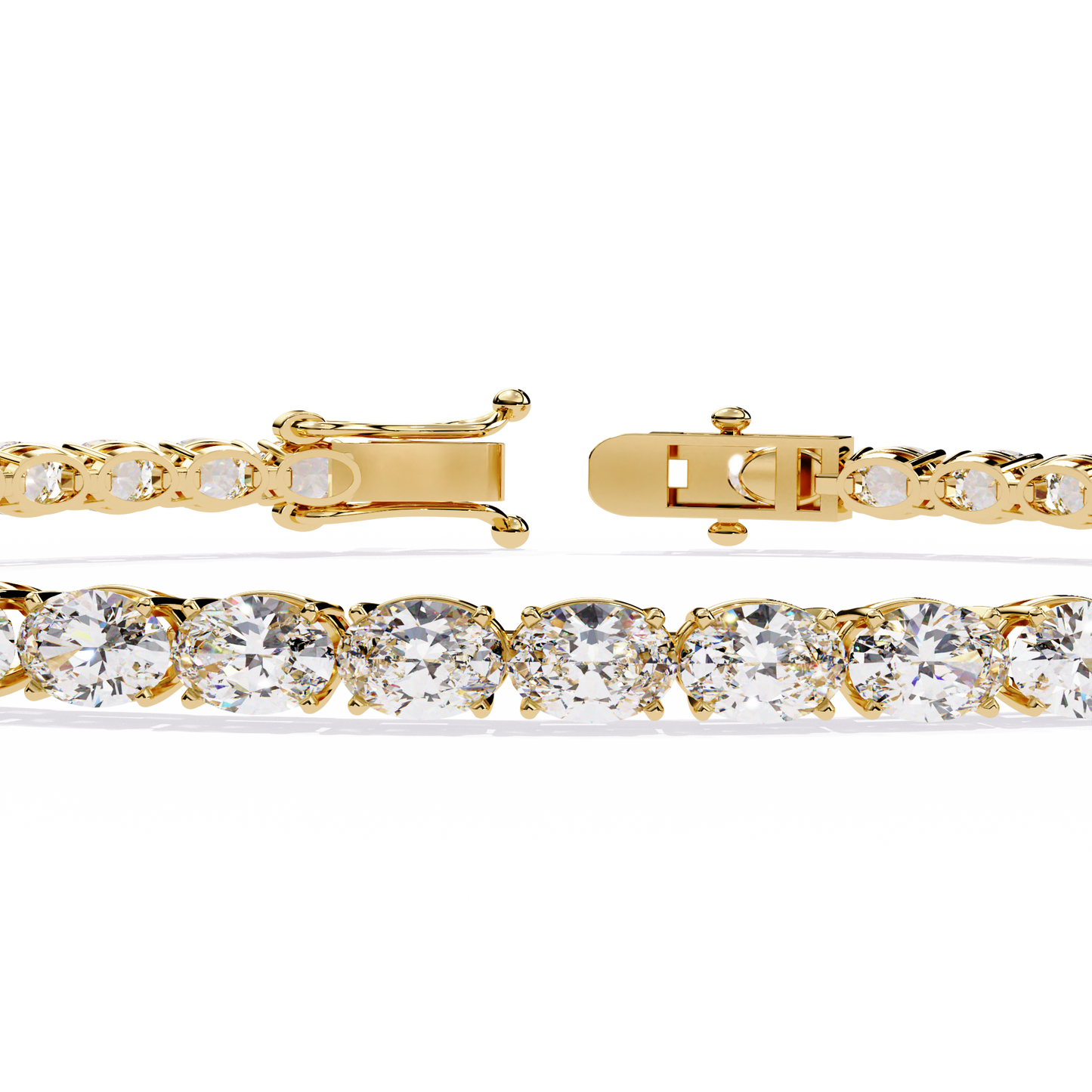 5 ct to 20 ct Slim Cushion Diamond Tennis Bracelet in 10k Gold