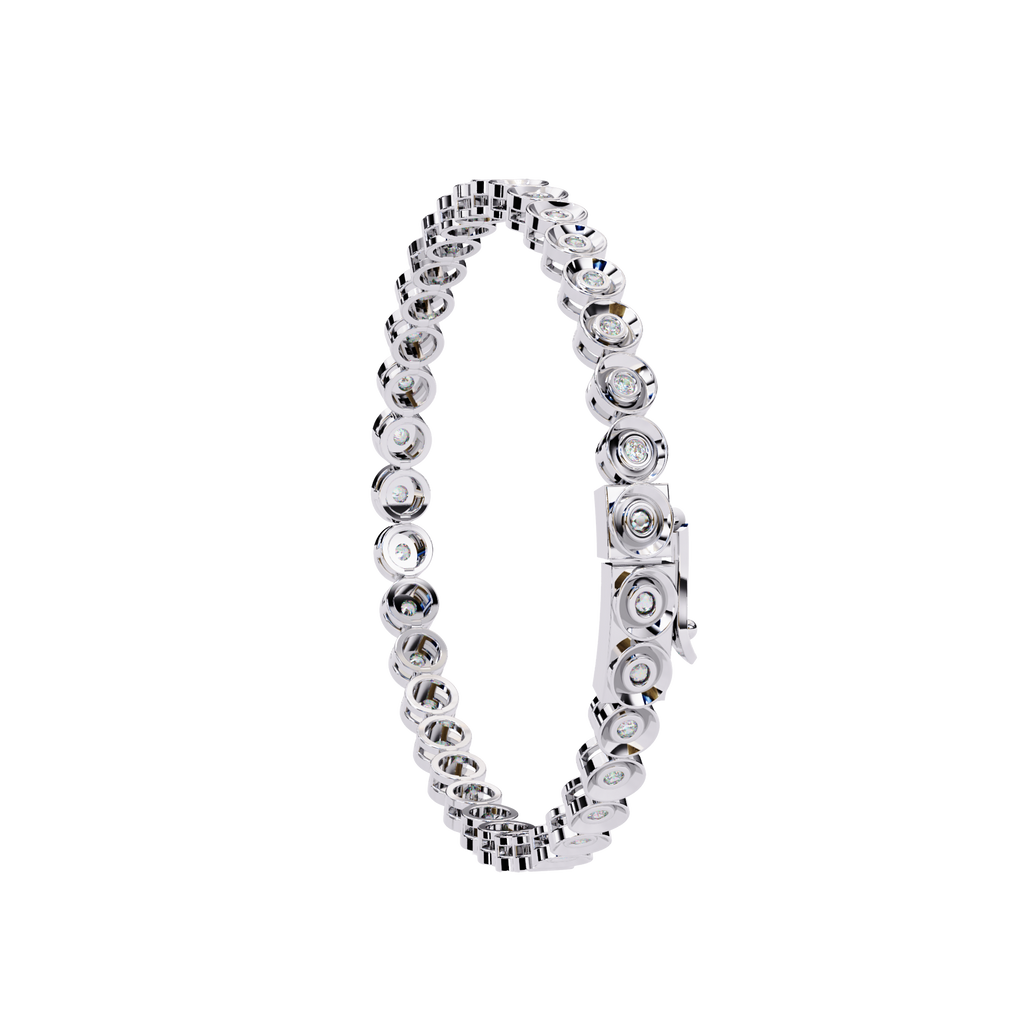 Round Flower Tennis Bracelet