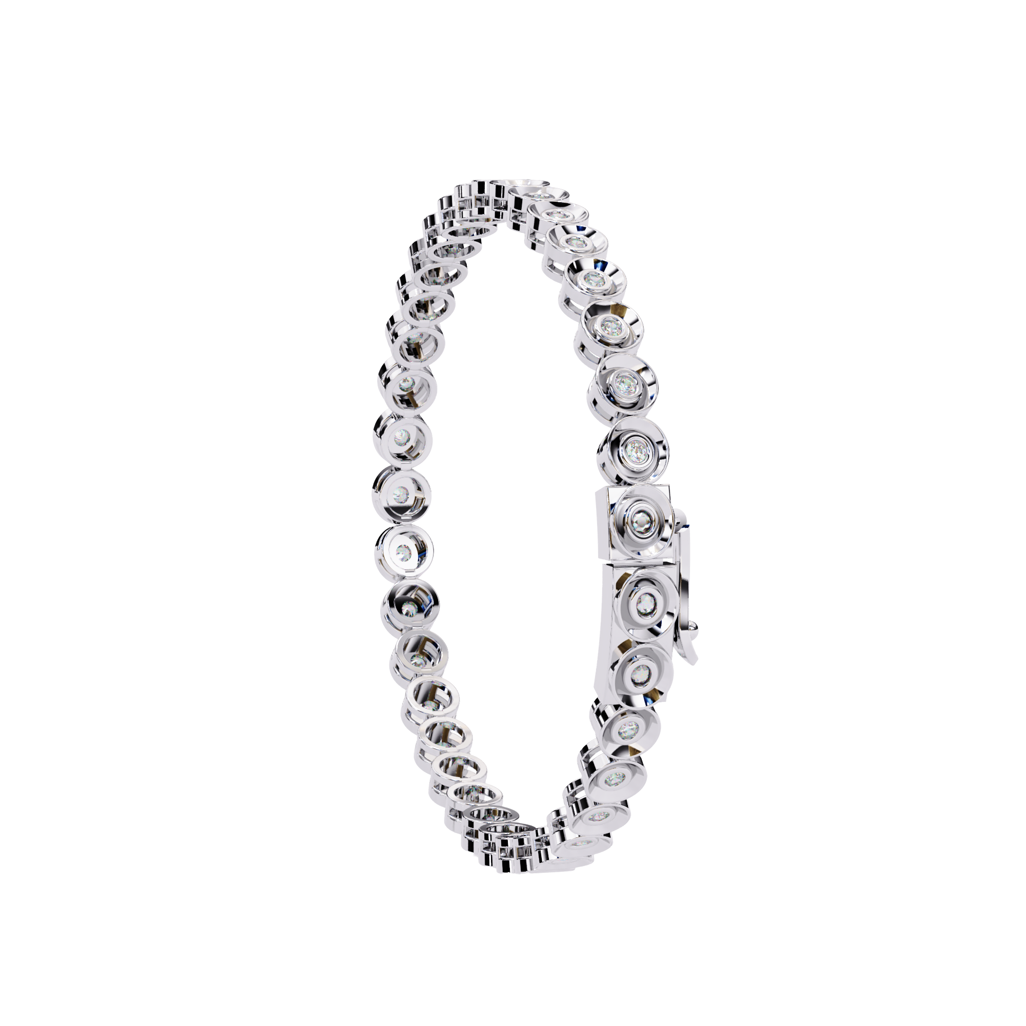 Round Flower Tennis Bracelet