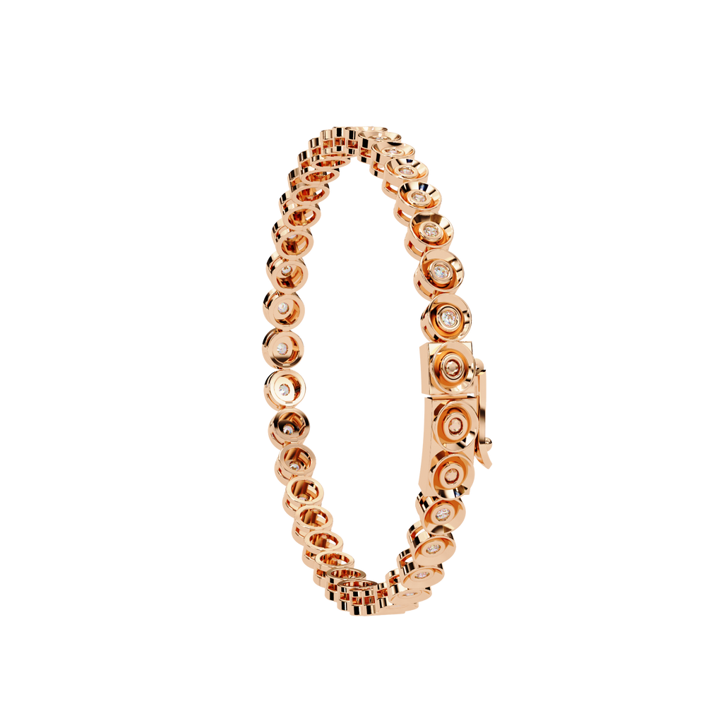 Round Flower Tennis Bracelet