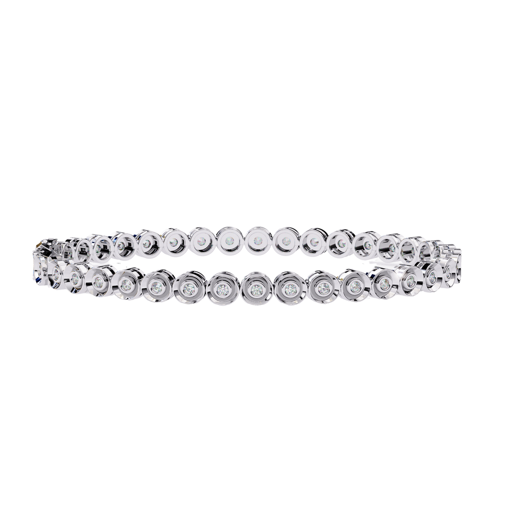 Round Flower Tennis Bracelet