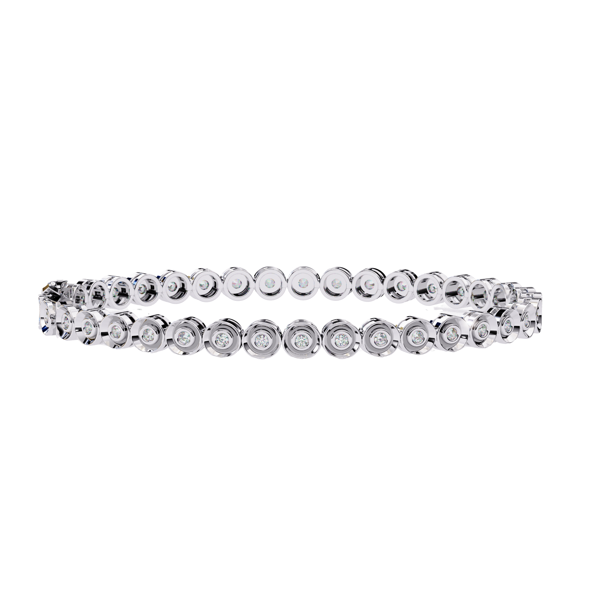 Round Flower Tennis Bracelet