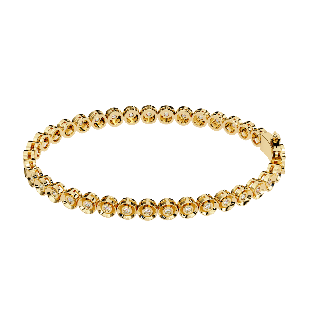 Round Flower Tennis Bracelet