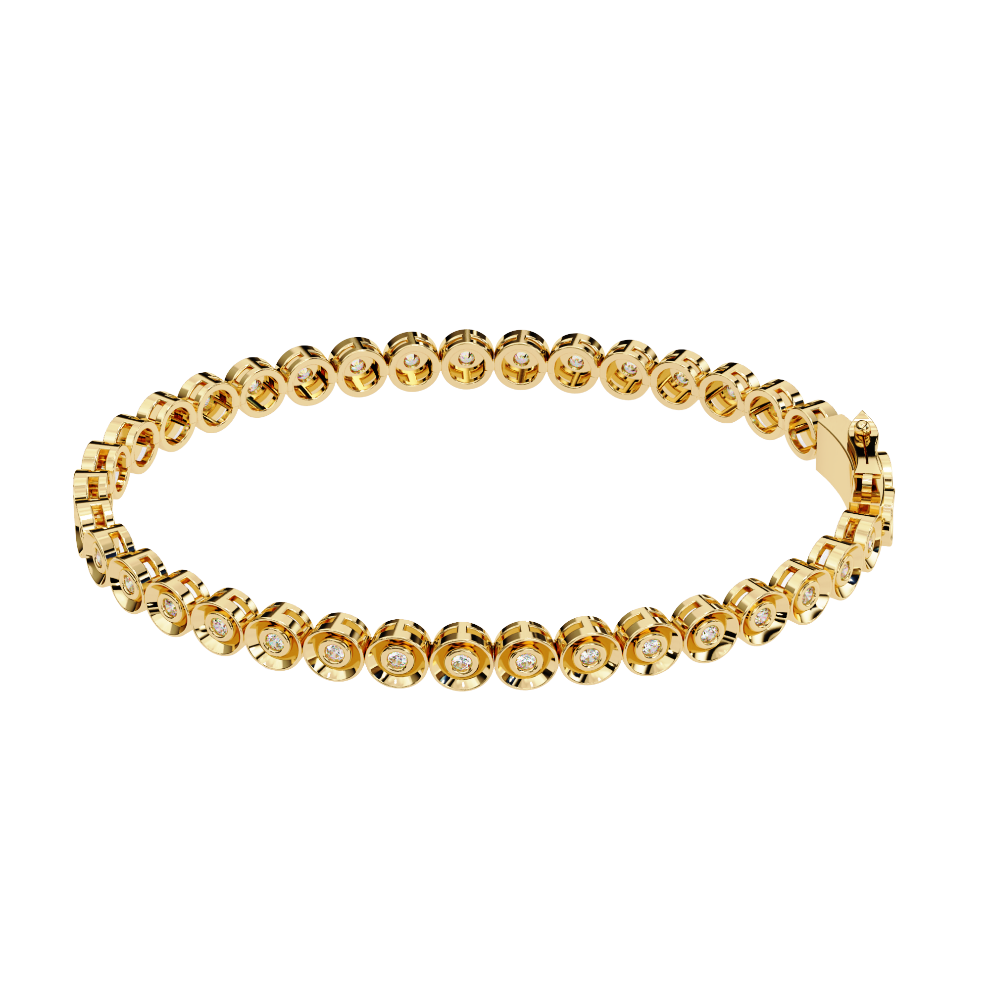 Round Flower Tennis Bracelet