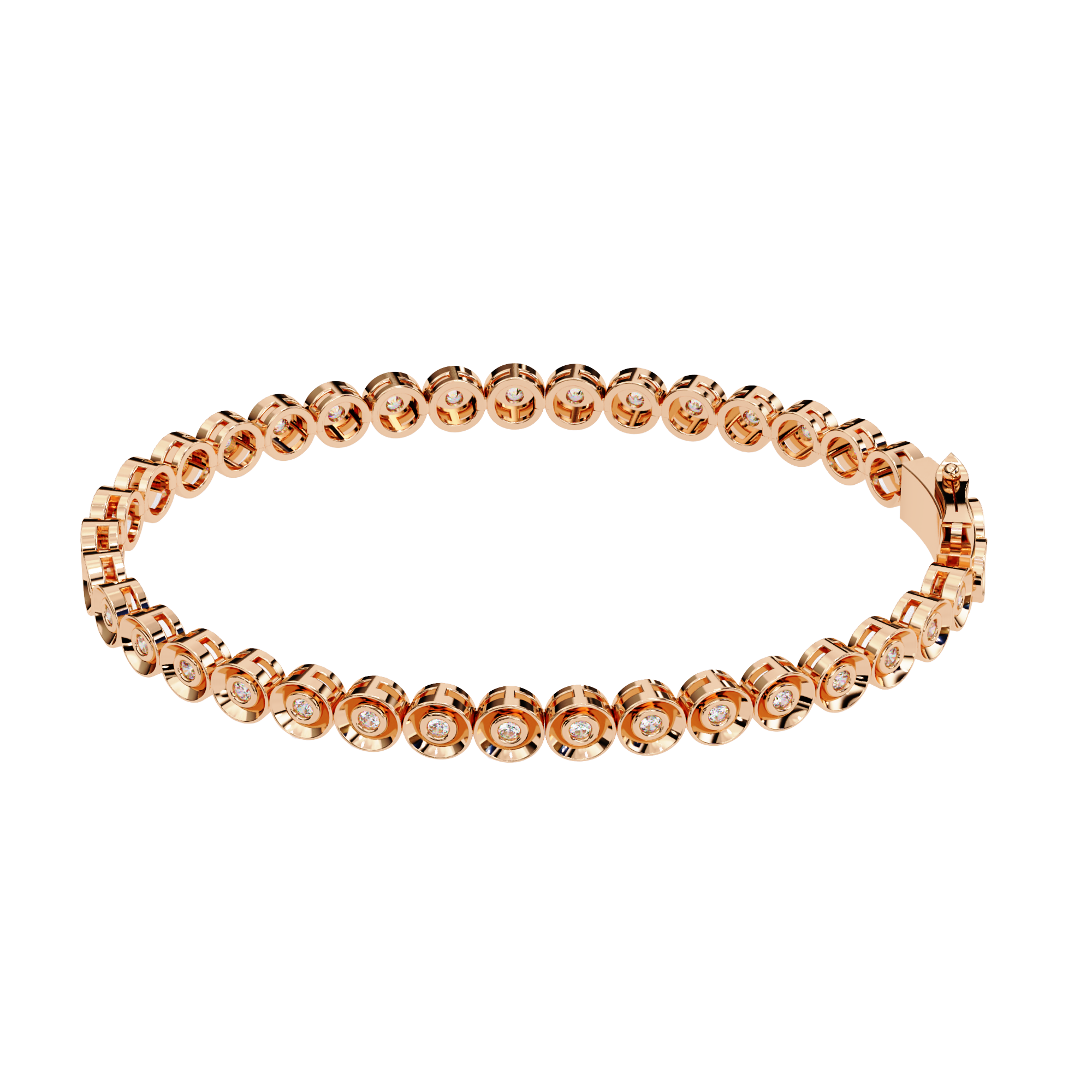 Round Flower Tennis Bracelet
