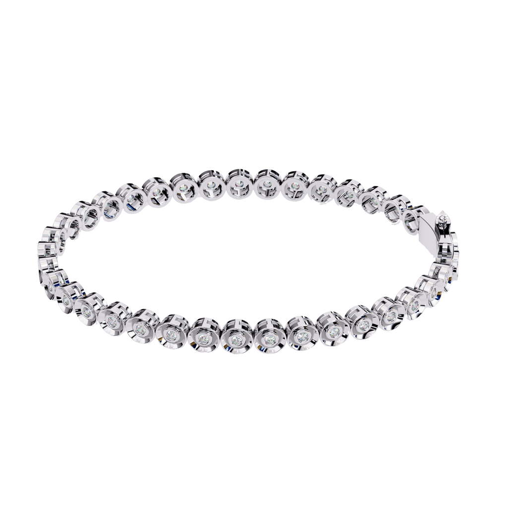 Round Flower Tennis Bracelet