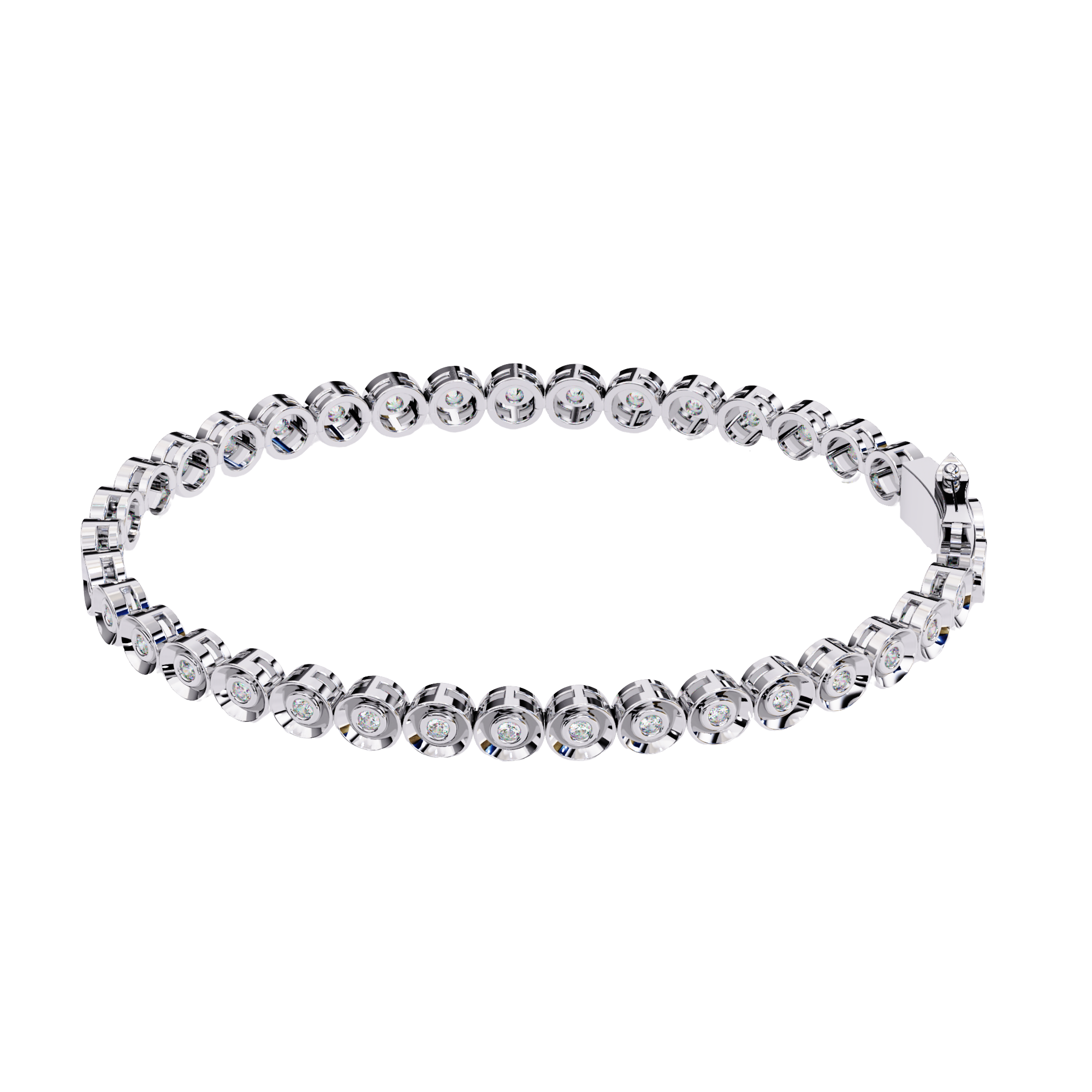 Round Flower Tennis Bracelet