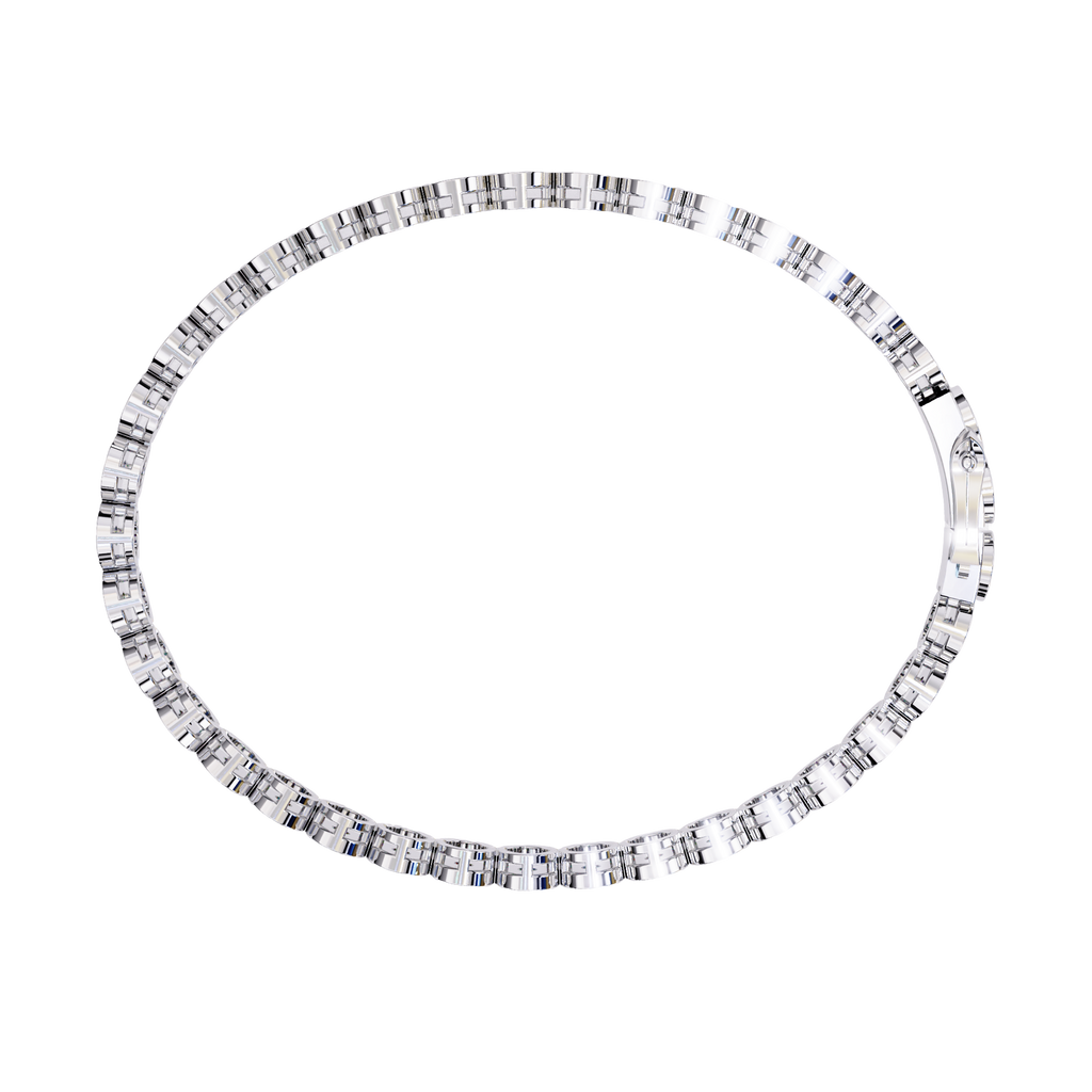 Round Flower Tennis Bracelet