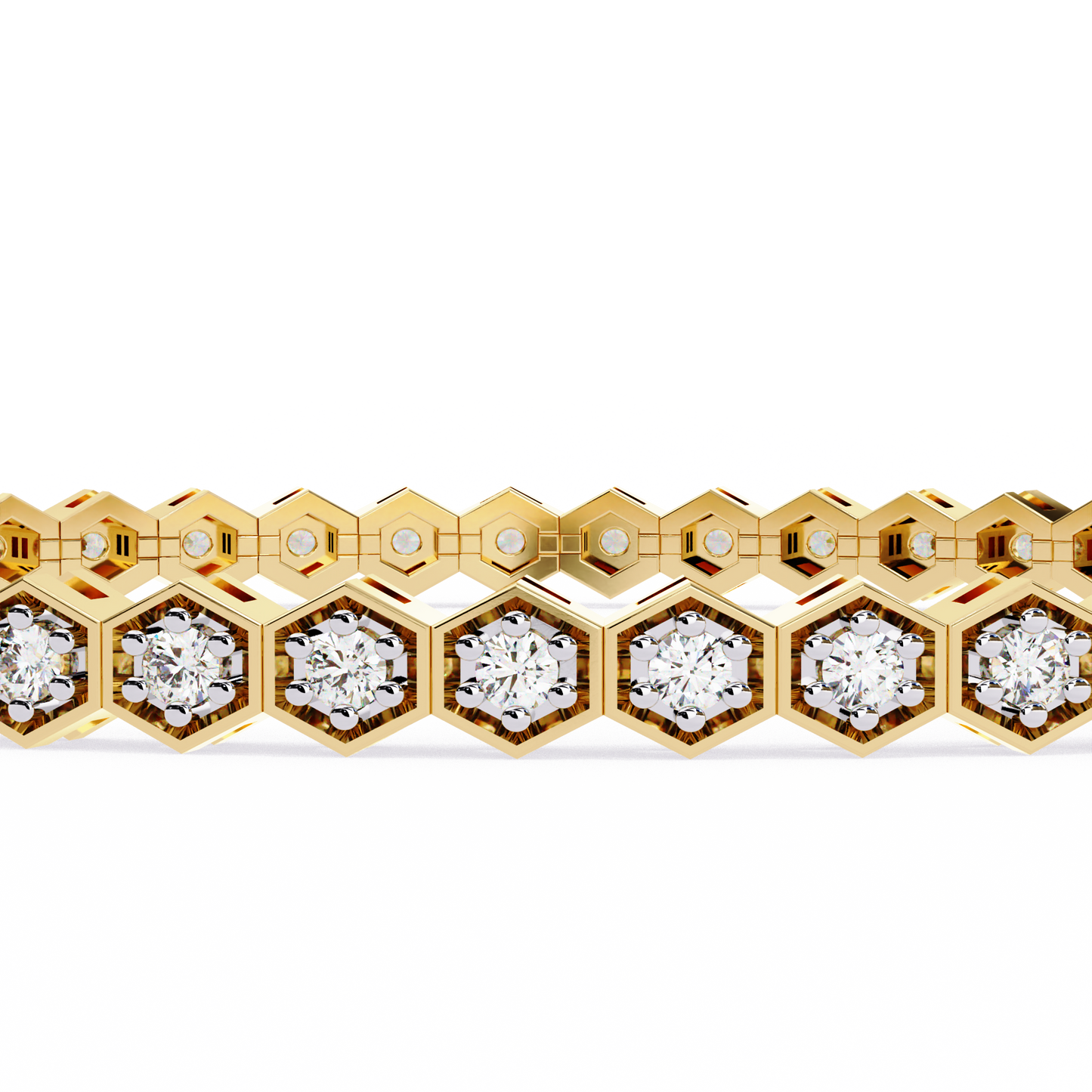 5 ct to 20 ct Diamond honeycomb Tennis Bracelet in 10k Gold