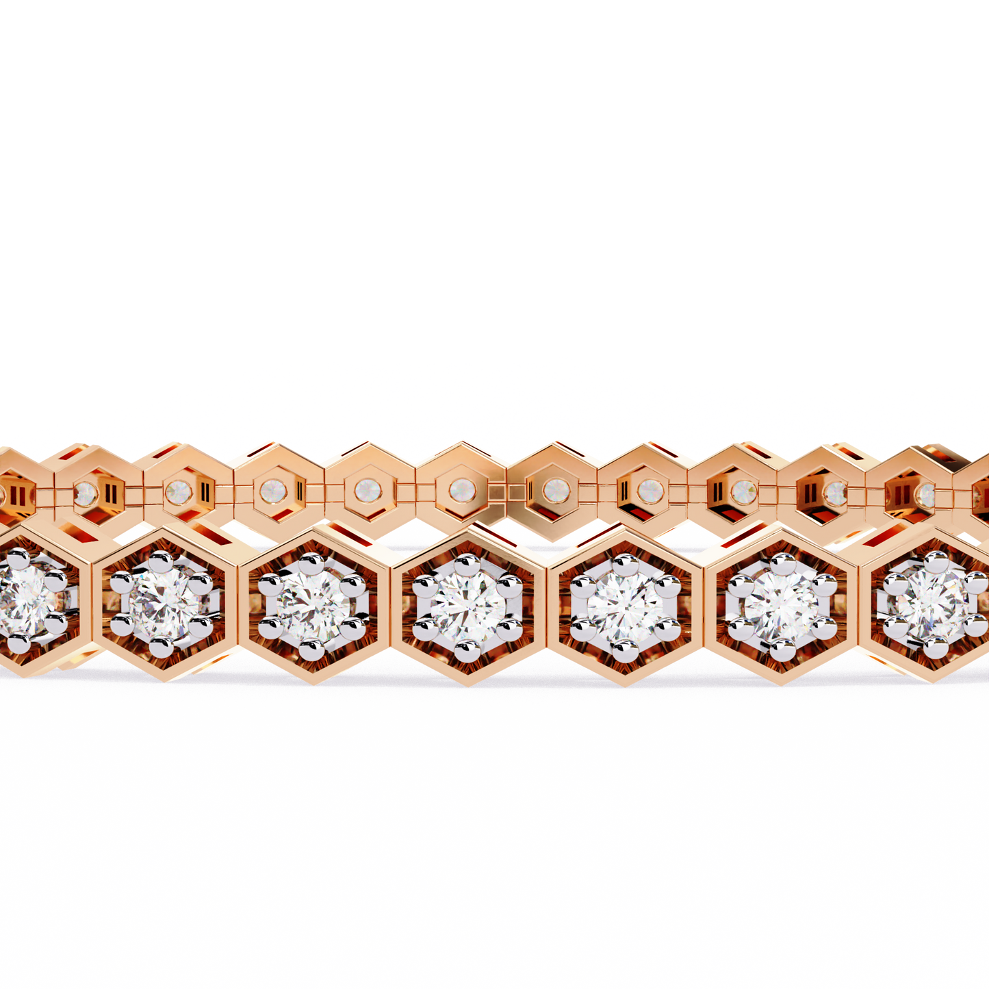 5 ct to 20 ct Diamond honeycomb Tennis Bracelet in 10k Gold