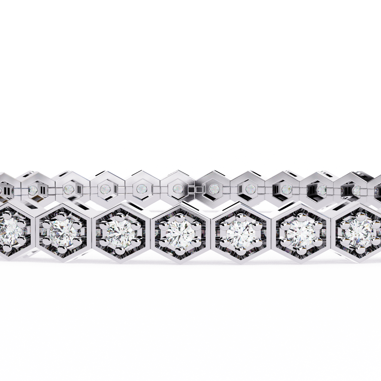5 ct to 20 ct Diamond honeycomb Tennis Bracelet in 10k Gold