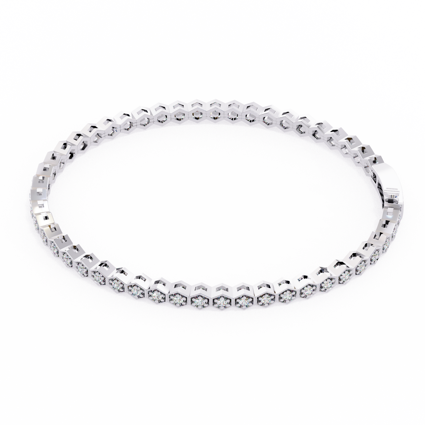 5 ct to 20 ct Diamond honeycomb Tennis Bracelet in 10k Gold