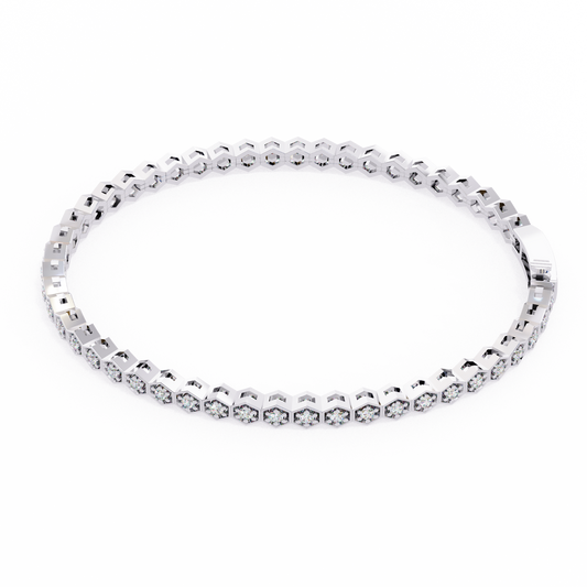 5 ct to 20 ct Diamond honeycomb Tennis Bracelet in 10k Gold