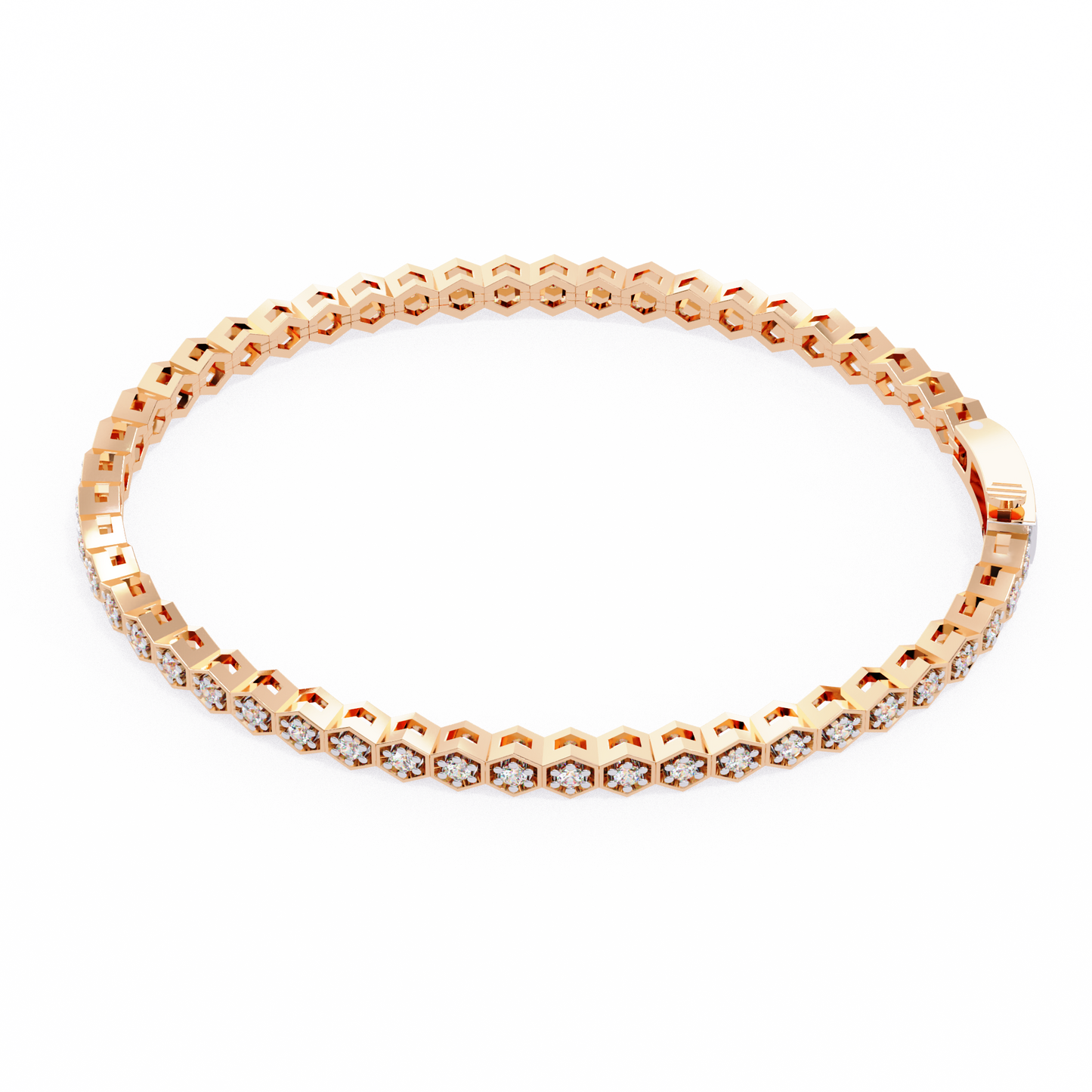 5 ct to 20 ct Diamond honeycomb Tennis Bracelet in 10k Gold