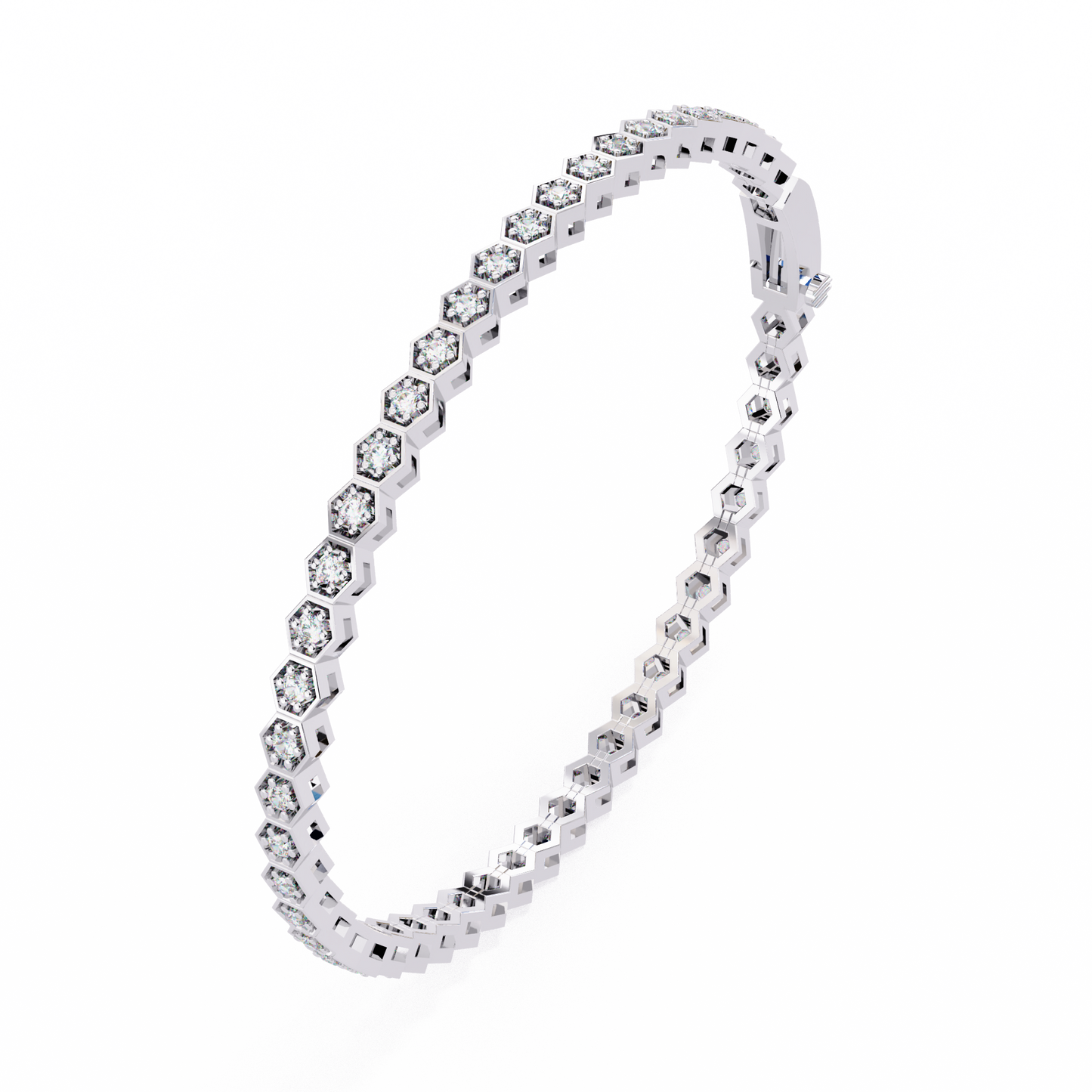 5 ct to 20 ct Diamond honeycomb Tennis Bracelet in 10k Gold