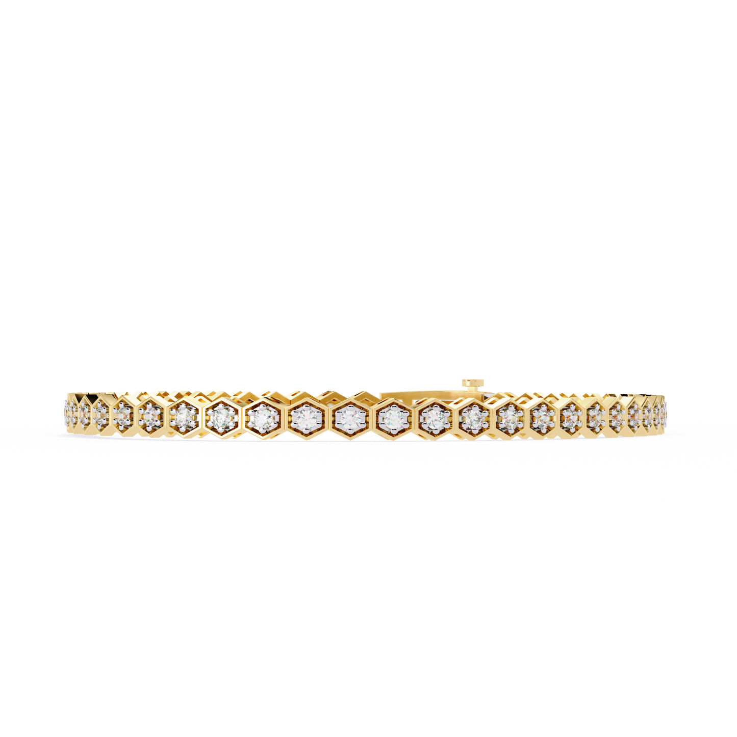 5 ct to 20 ct Diamond honeycomb Tennis Bracelet in 10k Gold