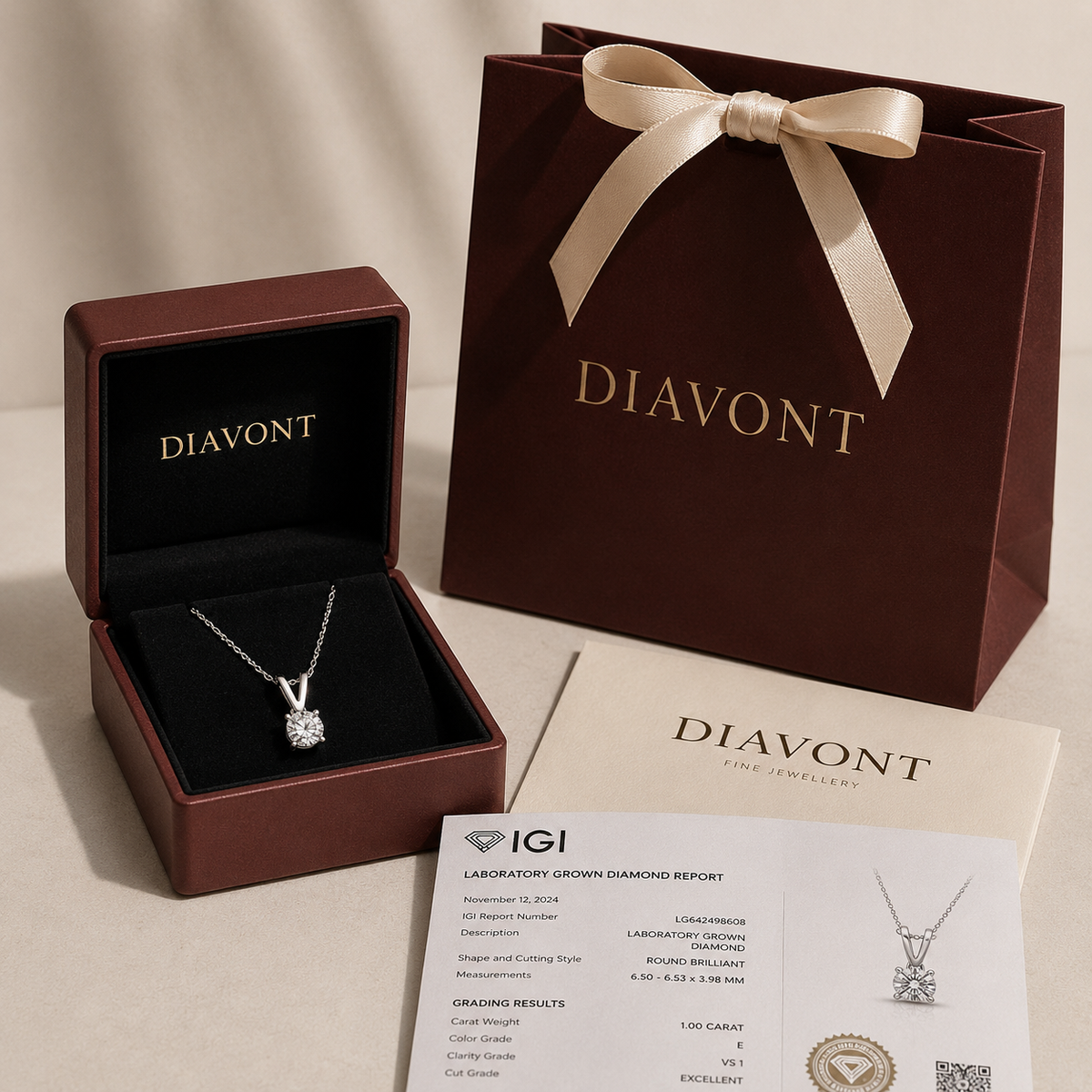 Round Solitaire Diamond Pendant