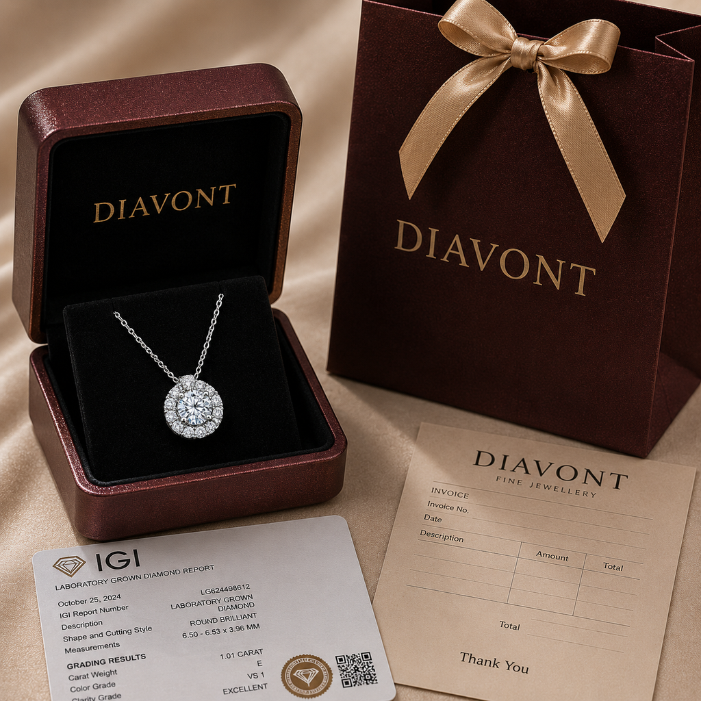 Round Halo Cut Diamond Pendant