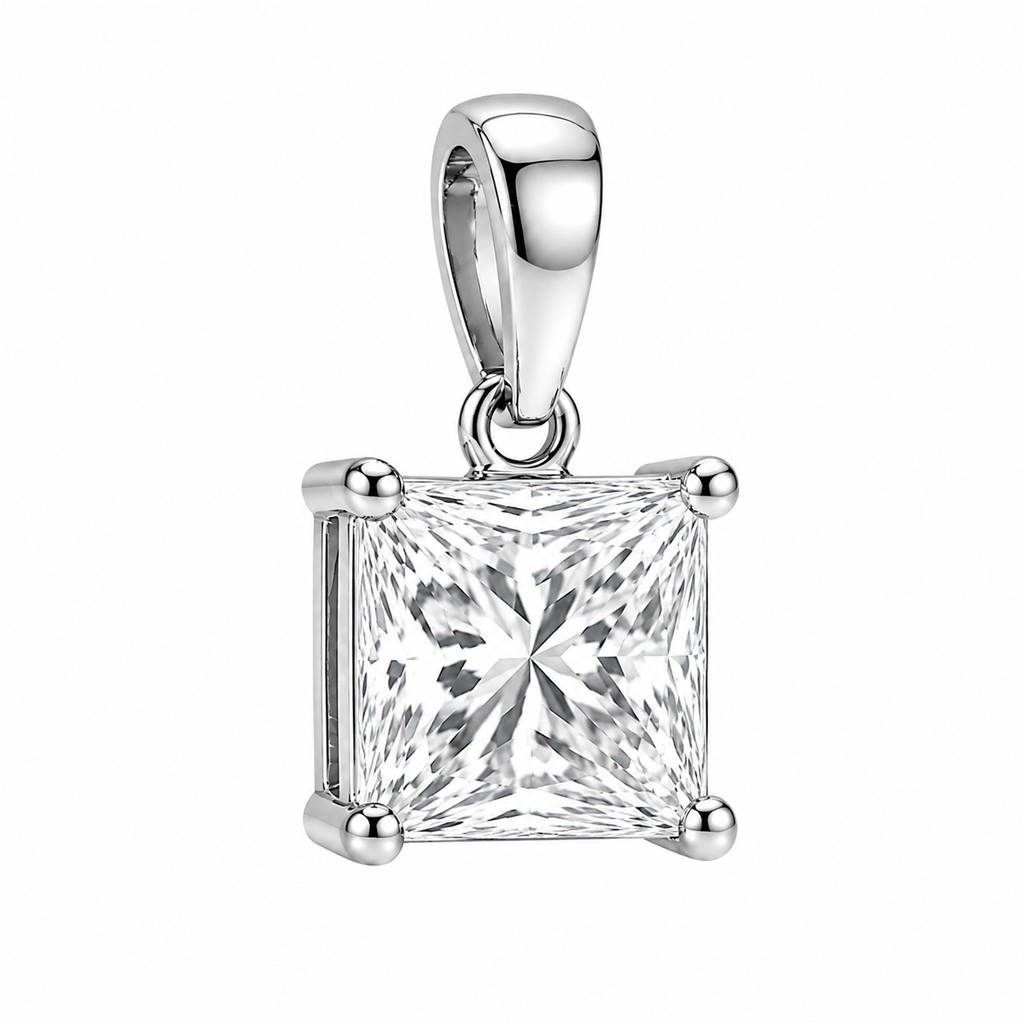 Princess Diamond Pendant Necklace