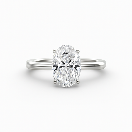 2 ct to 8 ct Solitaire Plus Oval Diamond Engagement Ring Mounting