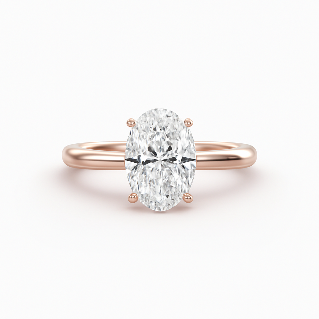 2 ct to 8 ct Solitaire Plus Oval Diamond Engagement Ring Mounting