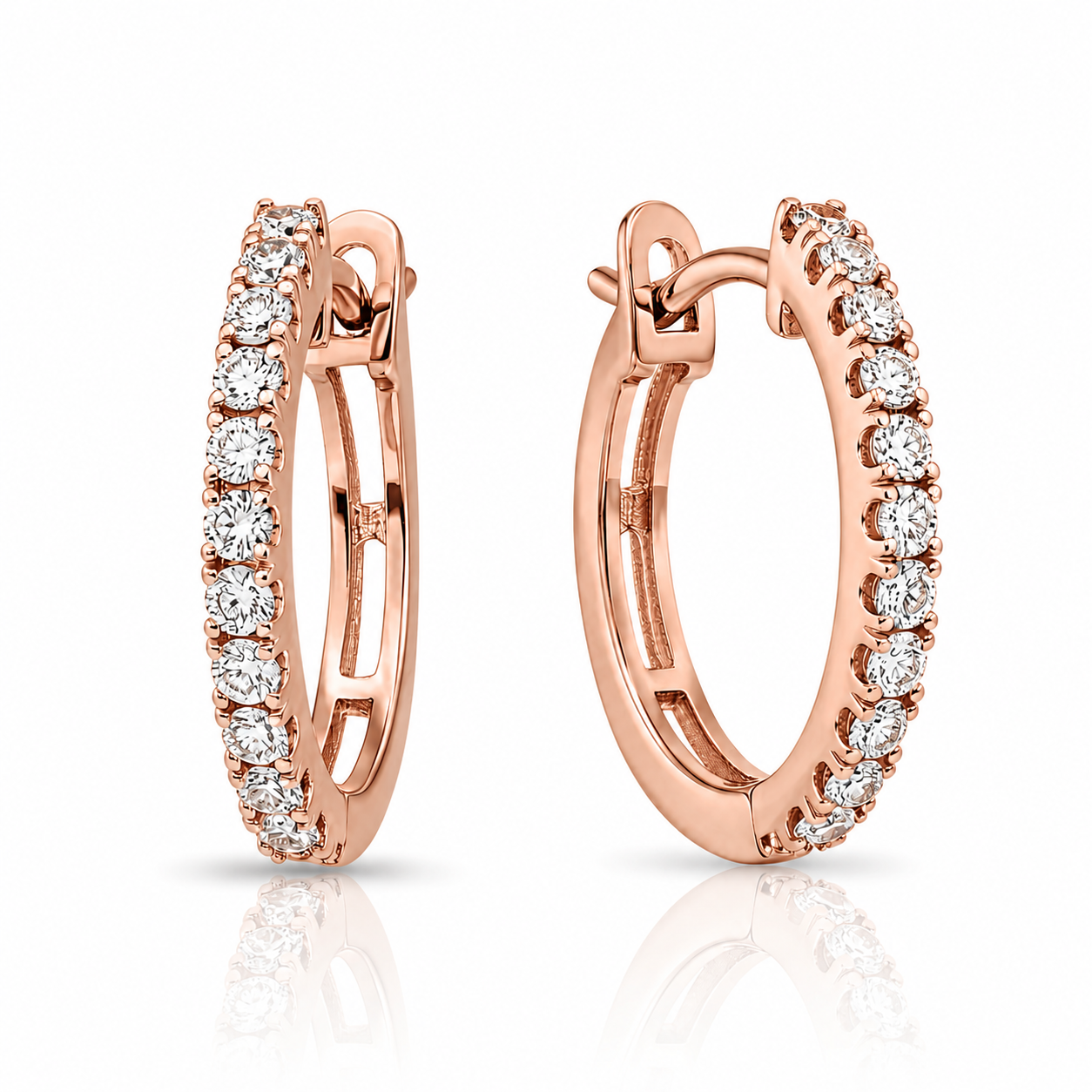 Elegant Diamond Inside-Out Hoop Earrings