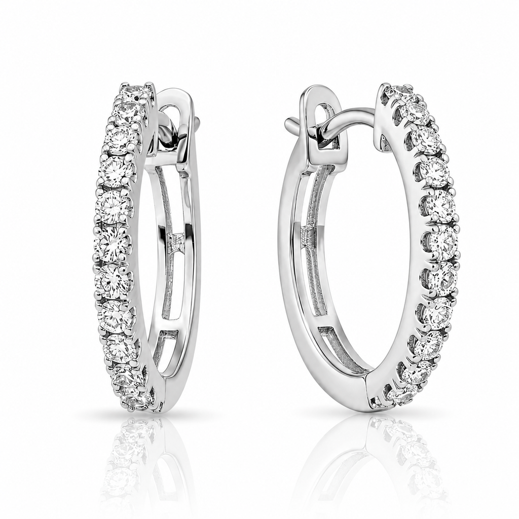 Elegant Diamond Inside-Out Hoop Earrings