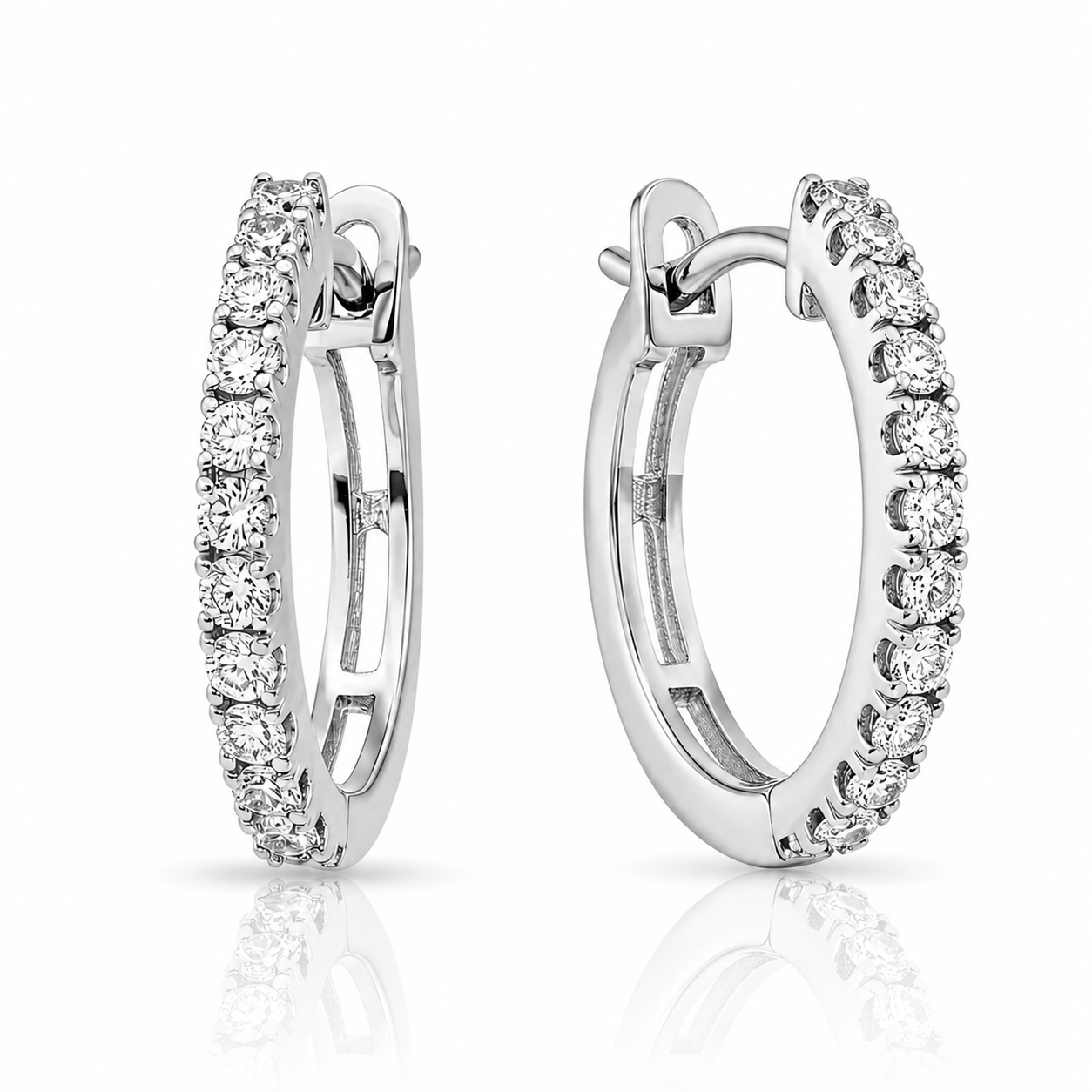 Elegant Diamond Inside-Out Hoop Earrings