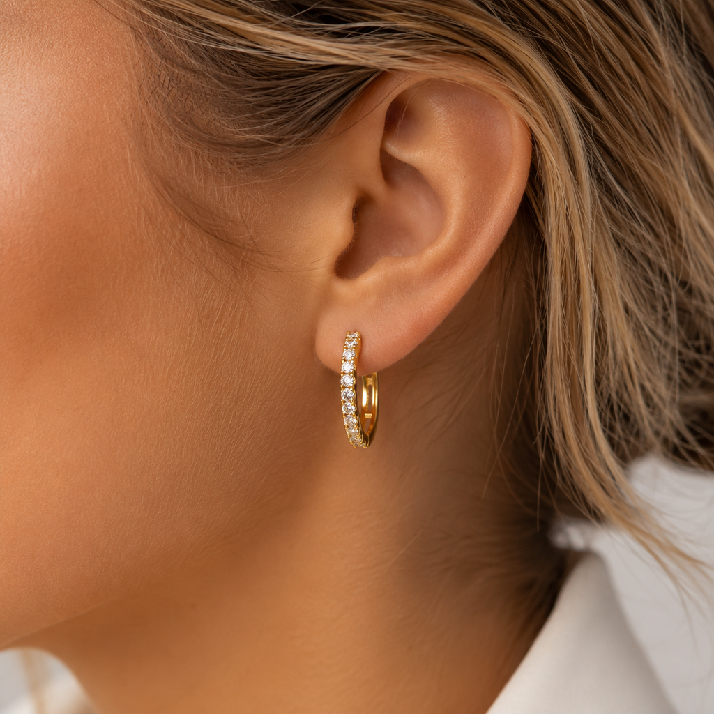 Elegant Diamond Inside-Out Hoop Earrings