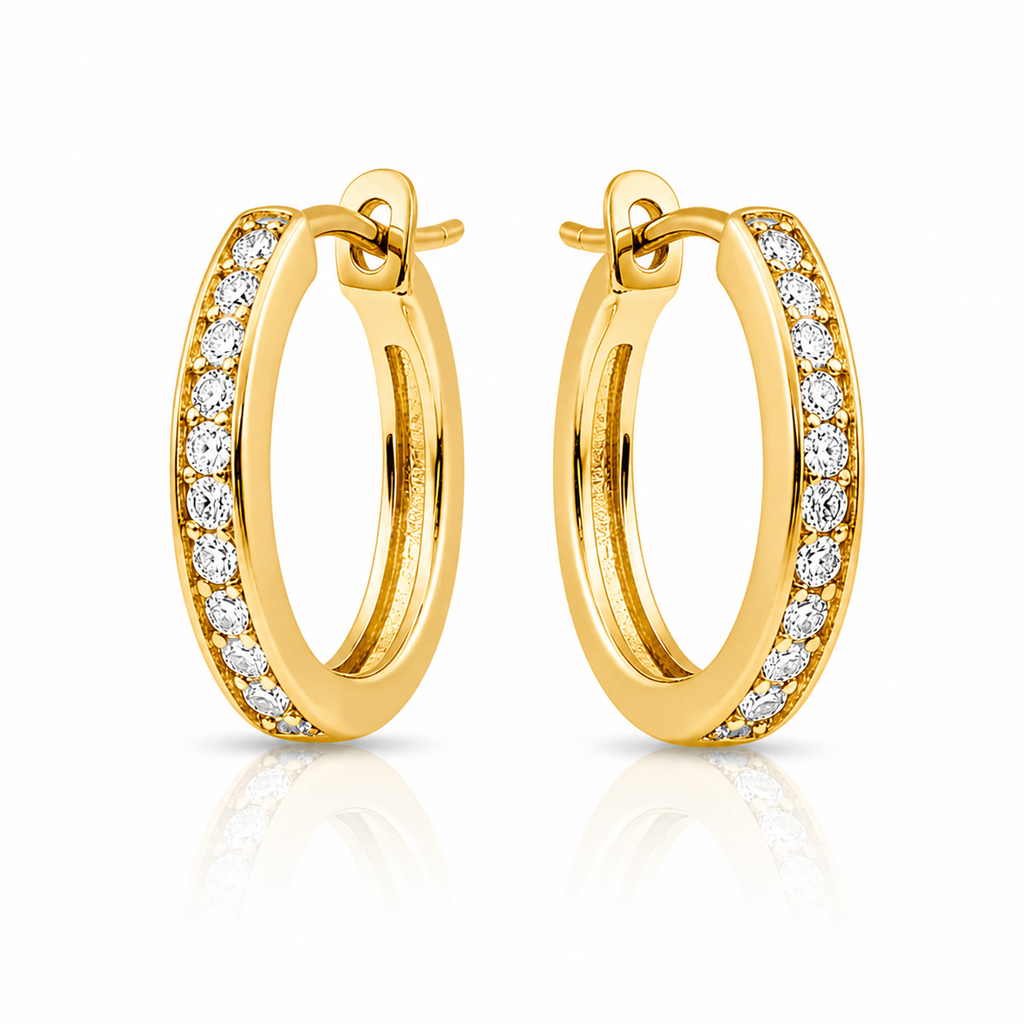 Tapered Diamond Hoop Earrings