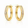 Tapered Diamond Hoop Earrings