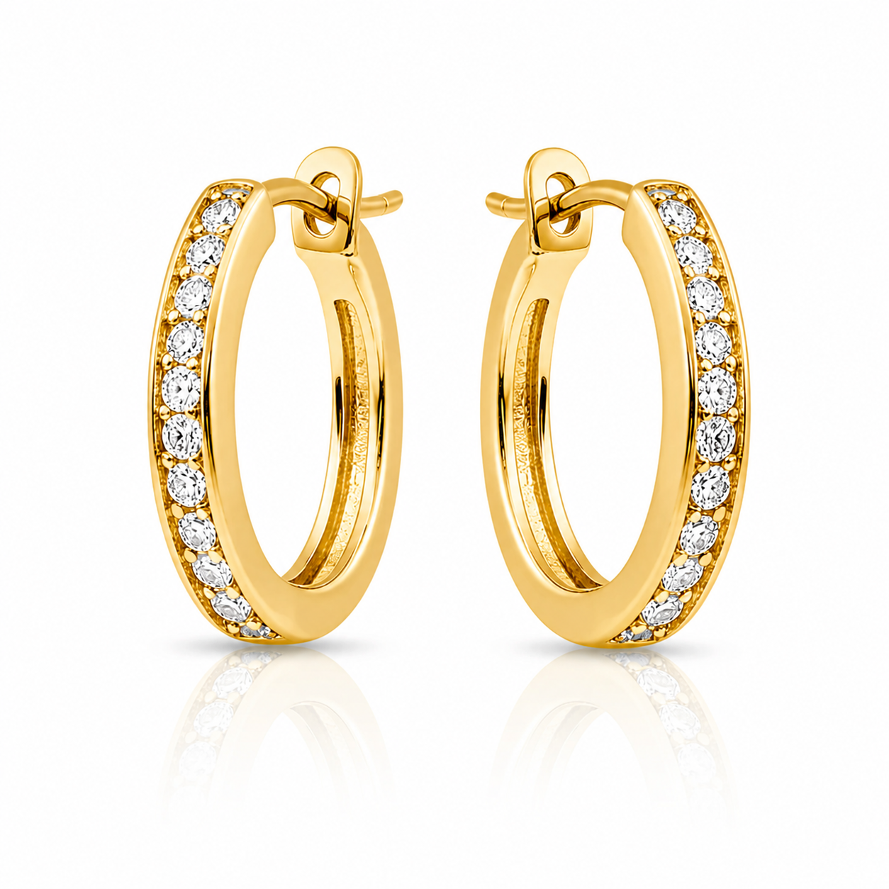 Tapered Diamond Hoop Earrings