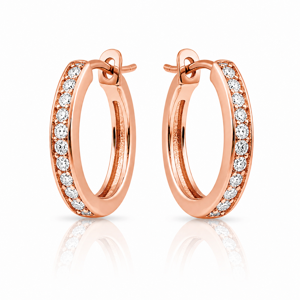 Tapered Diamond Hoop Earrings