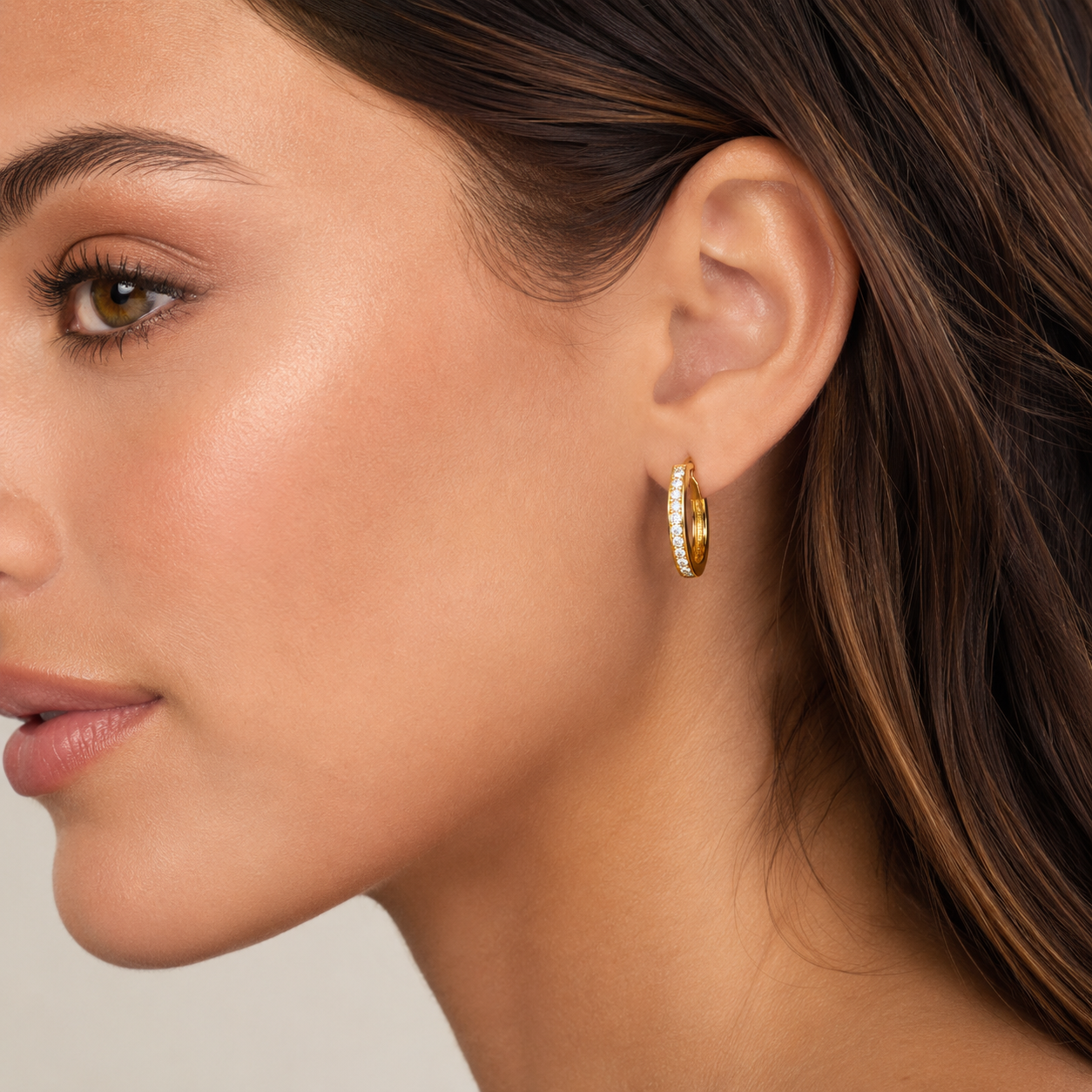 Tapered Diamond Hoop Earrings