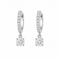 Round-Cut Drop Hoop Earrings