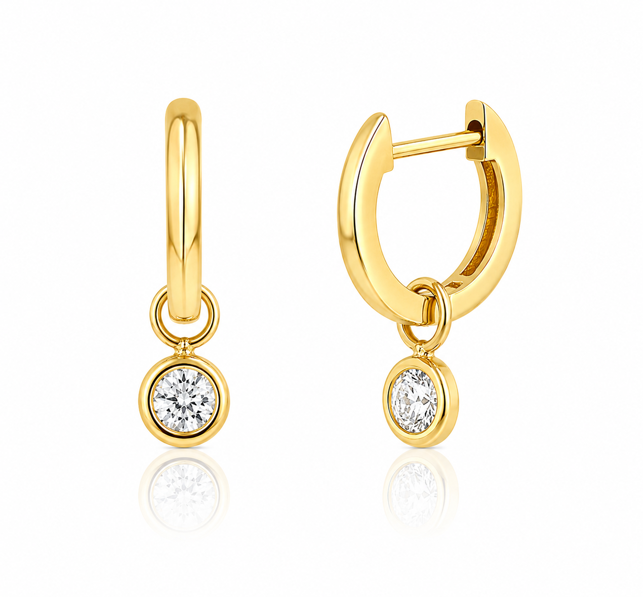 Round-Cut Drop Pave Earrings
