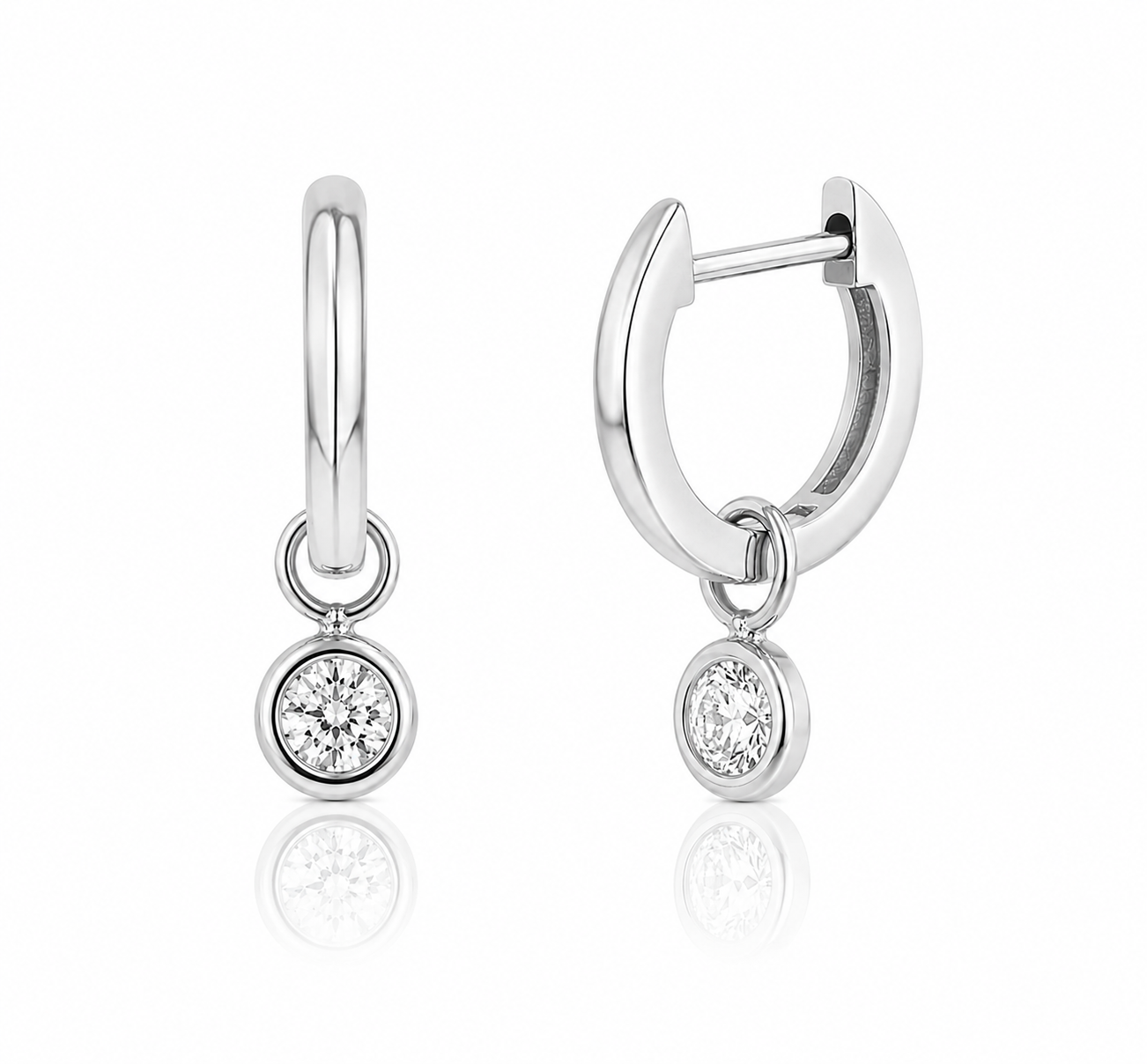 Round-Cut Drop Pave Earrings