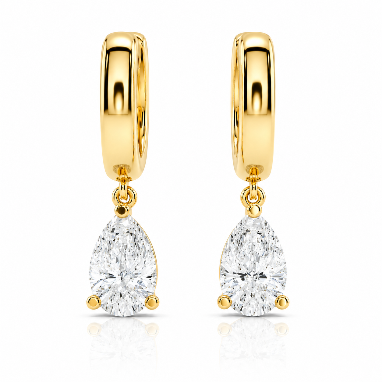 Pear Diamond Drop Earrings
