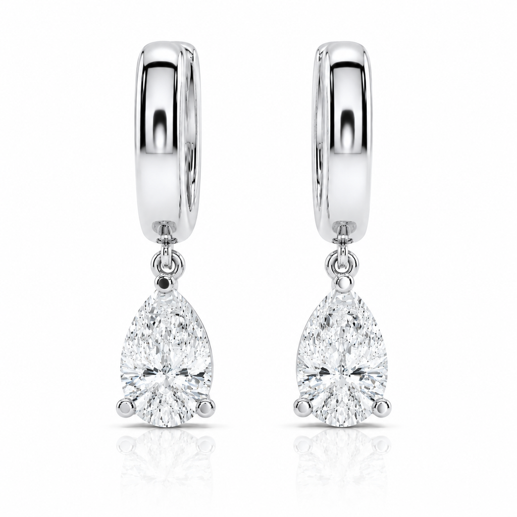 Pear Diamond Drop Earrings