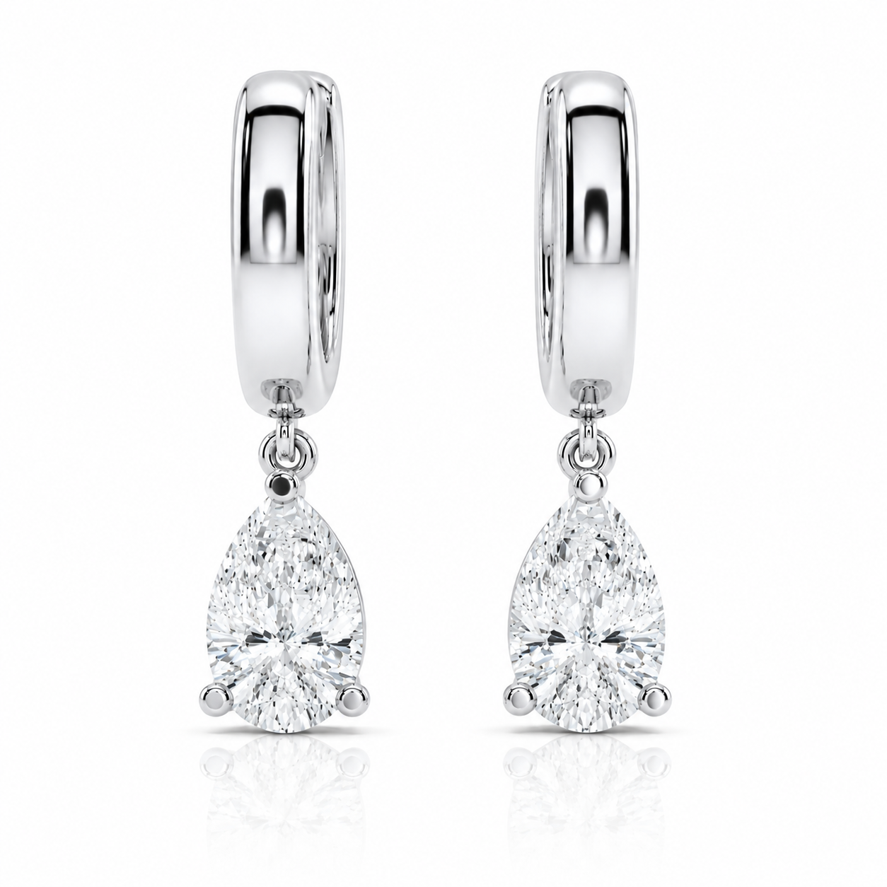 Pear Diamond Drop Earrings