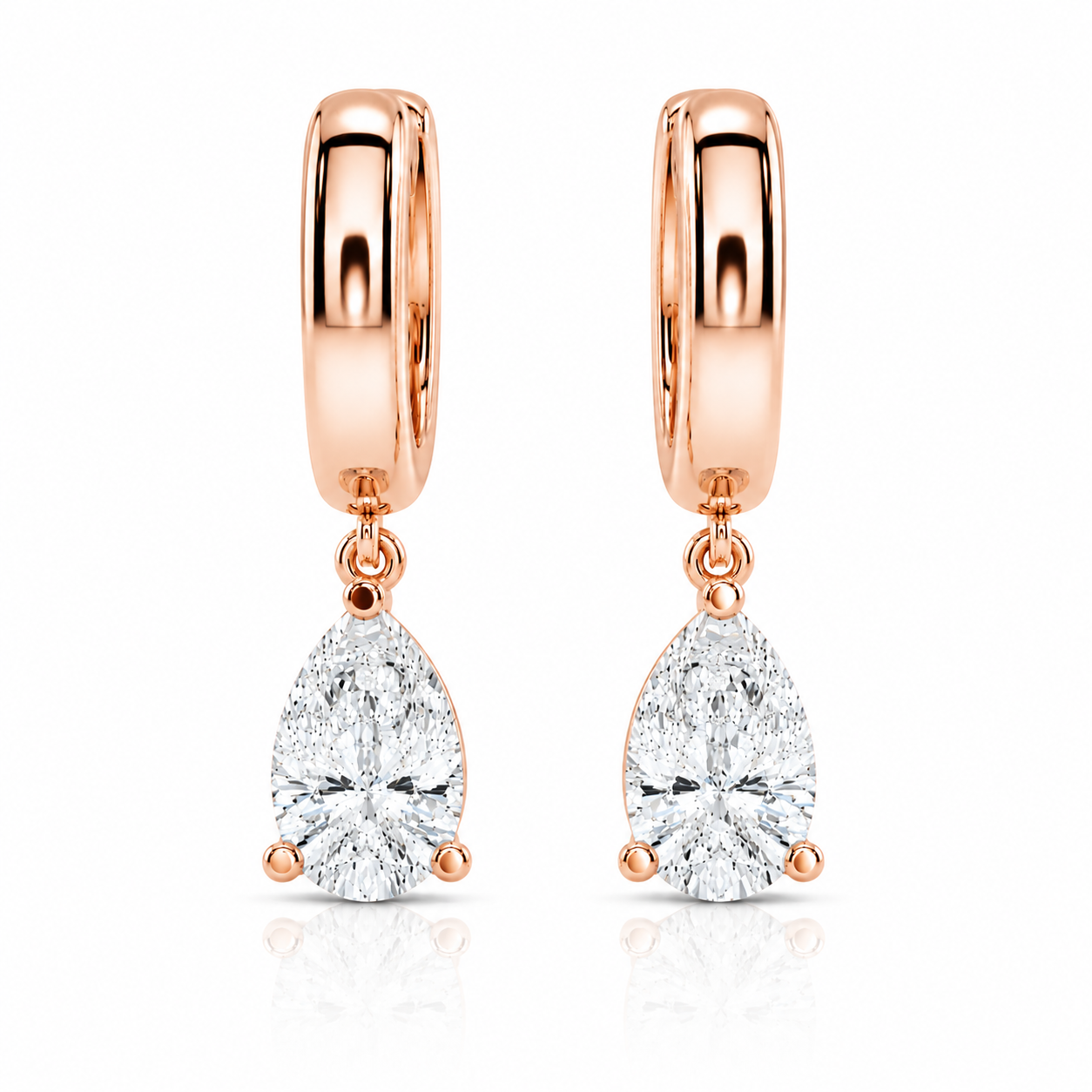 Pear Diamond Drop Earrings