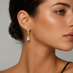Pear Diamond Drop Earrings