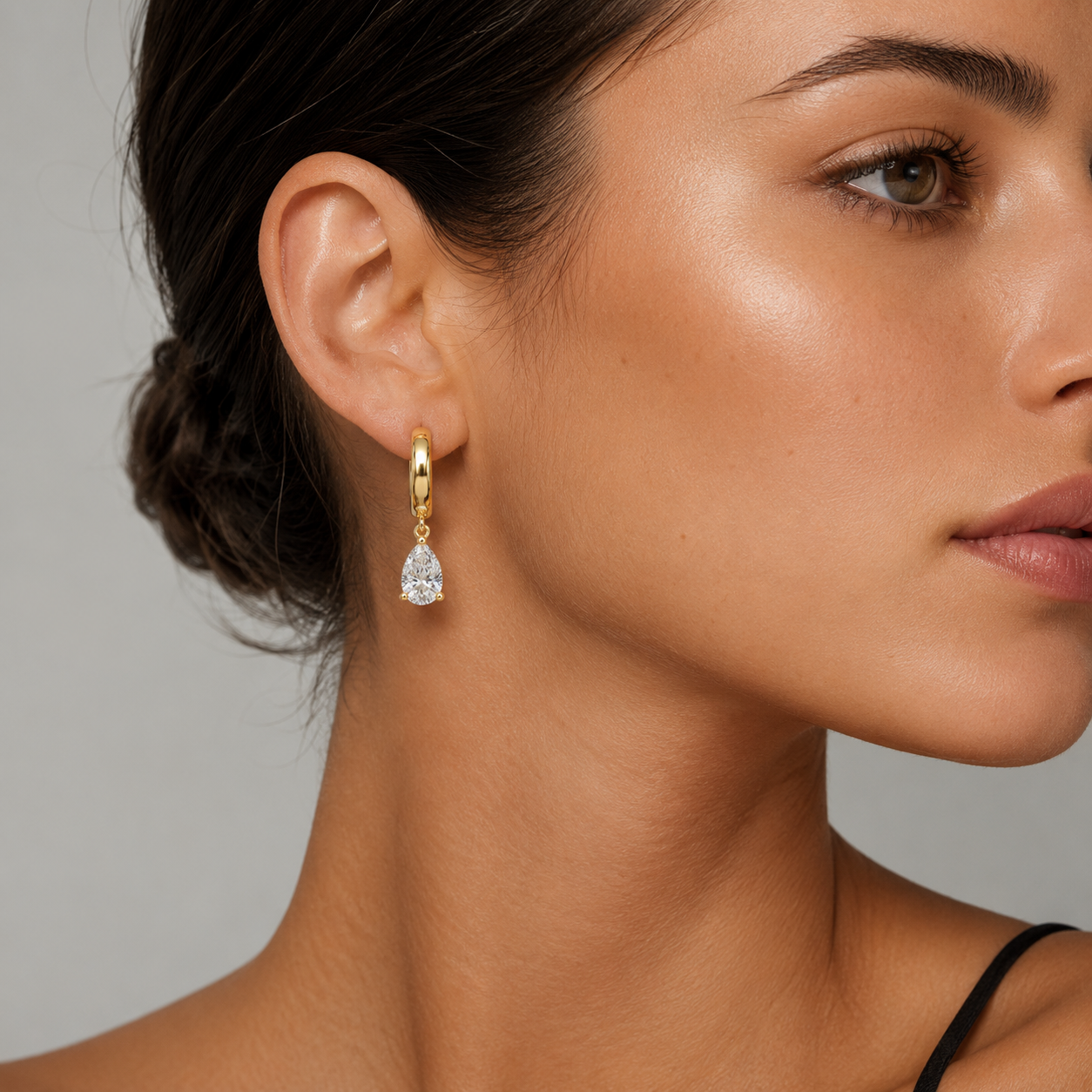 Pear Diamond Drop Earrings