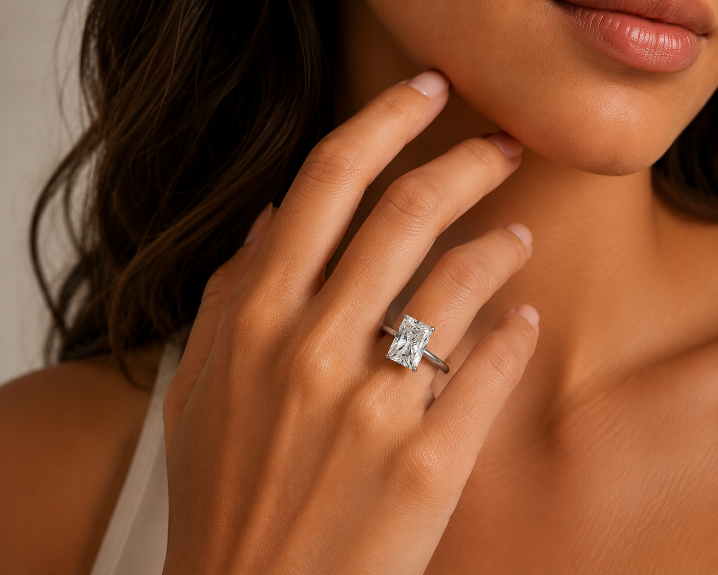 Emerald cut Solitaire Ring