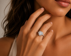 Heart cut Halo Ring