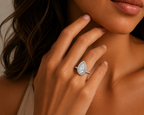 Pear Halo Ring
