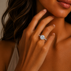 Round Sidestone Ring