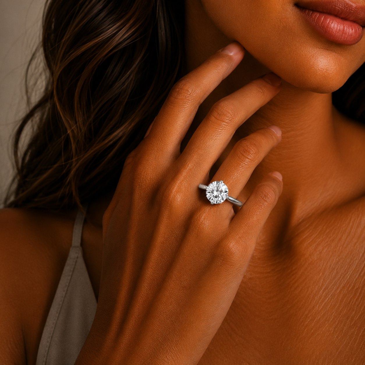 Luna Round Solitaire Ring