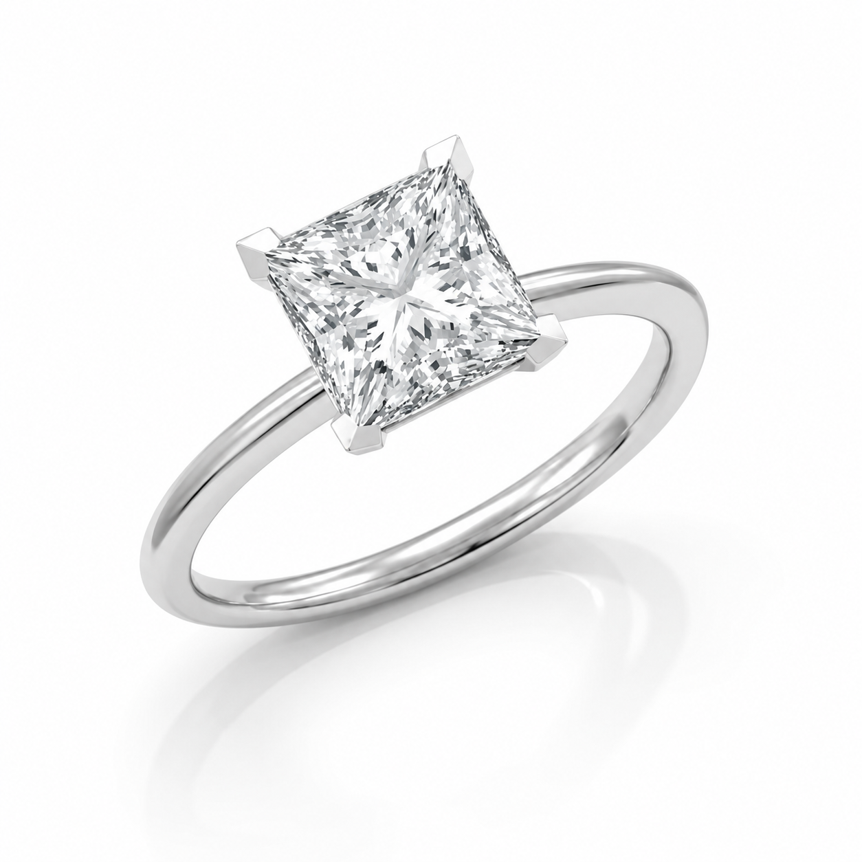 Princess cut Solitaire Ring